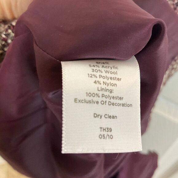 NWT Talbots Women 16WP Purple Herringbone Wool Blend Knee Length Pencil Skirt - Picture 12 of 12
